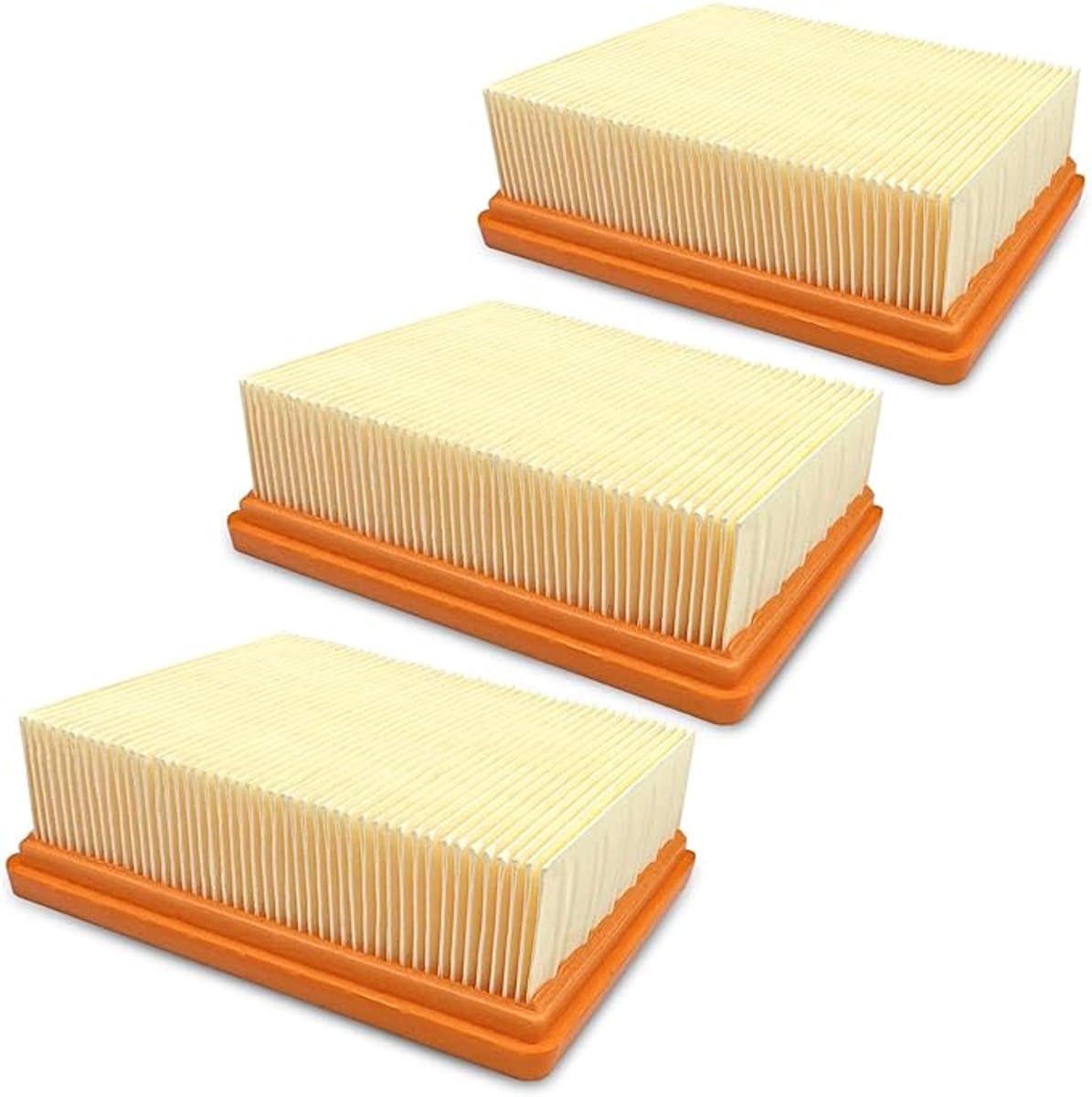 3-pack vervangingsfilters, vlakgeplooide filters, HEPA-filter accessoirekit, vlakgeplooide stofzuigervervangingsfilters geschikt voor Karcher WD5 WD4 MV4 MV5 stofzuigers — afbeelding 1