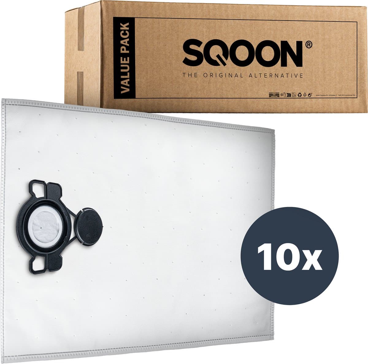 SQOON® Stofzuigerzakken Geschikt voor Nilfisk Alto / WAP / KEW AERO 20/25/26 Series - 10 Stuks — afbeelding 1