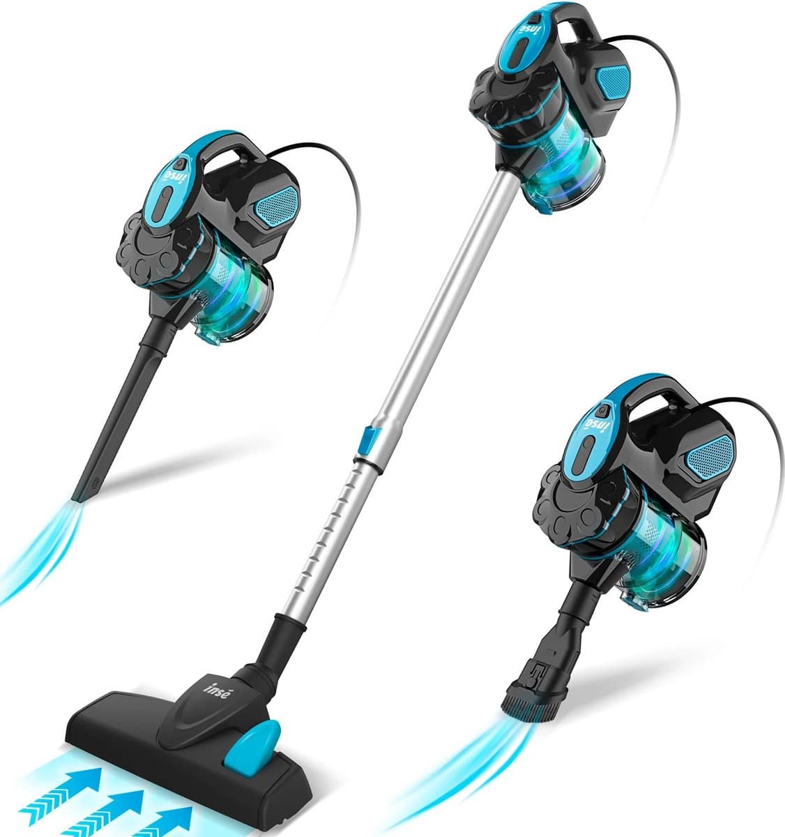 Luxe Steelstofzuiger 3-in-1 - 18000 Pa- Kruimeldief - Steelstofzuiger - 1,2 Liter Stofbak - 23 KPA/600WATT - 6M snoer - HEPA Filter - LUX Design - voor Tapijten en Harde Vloeren - Blauw — afbeelding 1