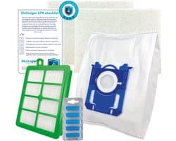 Multaparts® stofzuiger-APK set geschikt voor AEG VX6 / VX7 / VX8 | Complete onderhoudsset met stofzuigerzakken type S-BAG (10 x), motorfilter (2 x), HEPA filter, geursticks (5 x) APK-checklist & APK-sticker | Maak je stofzuiger weer als nieuw