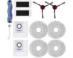 Allecto Plus - 12-delige reserveaccessoireset voor robotstofzuiger - Zijborstels, hoofdborstel, reinigingsdoeken, stofzakken, filters, borstel