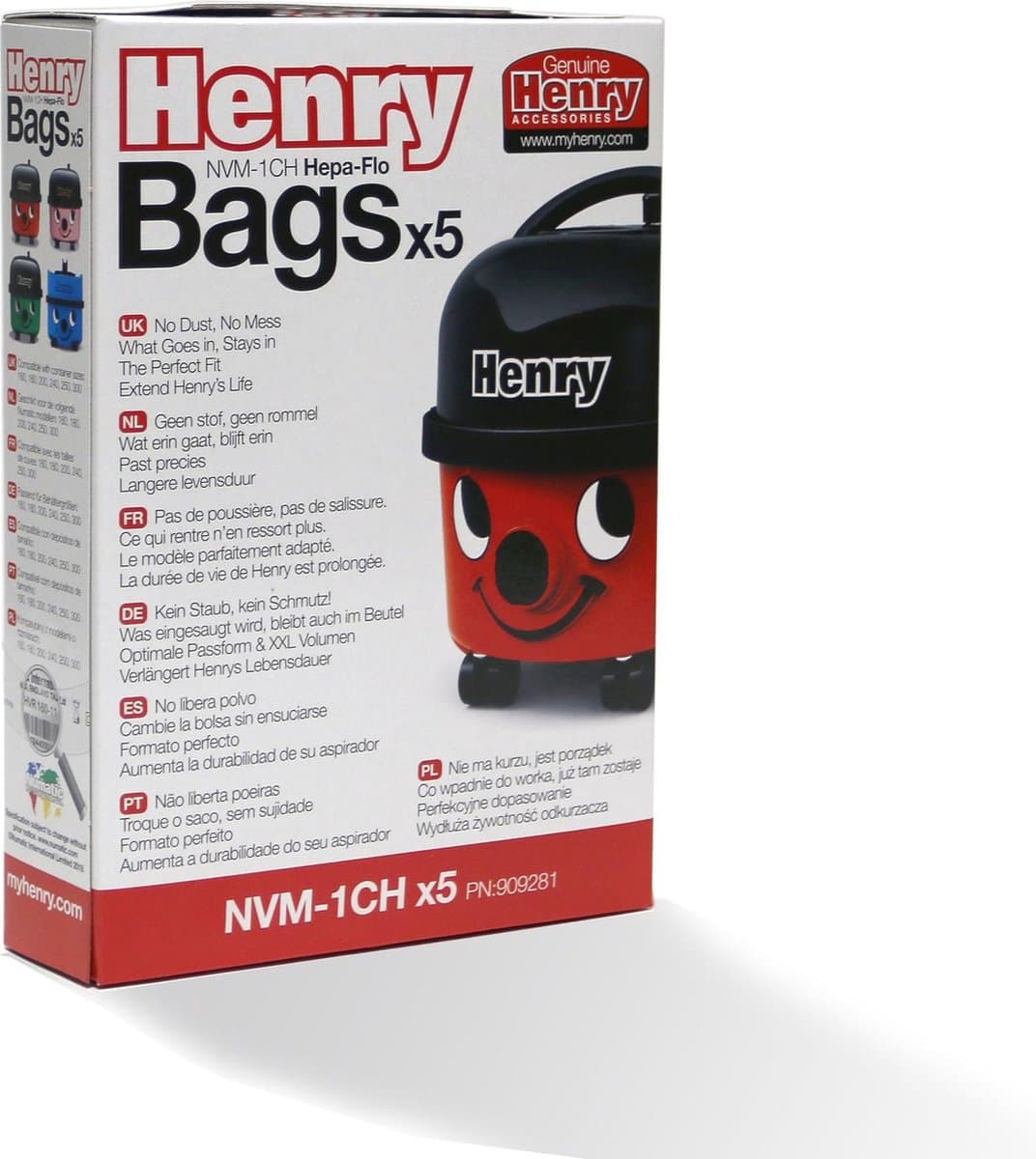 Numatic NVM-1CH HEPA stofzuigerzakken - 9 Liter - 70 stuks ( 14 dozen van 5 zakken) — afbeelding 1