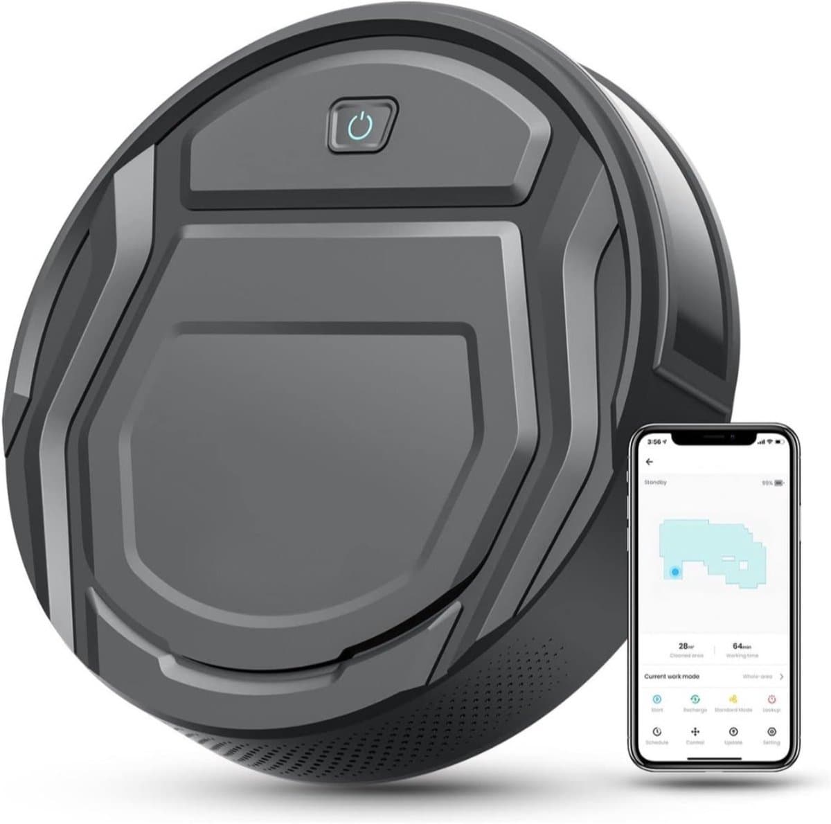 2-in-1 Robotstofzuiger met Laadstation - Met Dweilfunctie (Excl. Dweilaccessoires) - 3.0 Technologie - 120 min. - Robotstofzuigers - Dweilrobot - Huisdieren - Stofzuiger - Spraakbesturing & App - Donkergrijs — afbeelding 1