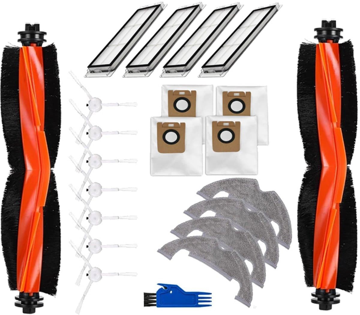 PolkaHome® Accessoireset voor Robotstofzuigers -22-delige – Hoofdborstel, Zijborstels, HEPA-filters, Stofzakken & Dweilpads – Compatibel met Dreame D10 Plus / D10s Plus / L10 Plus / Z10 Pro– robotstofzuiger accessoires & onderdelen — afbeelding 1