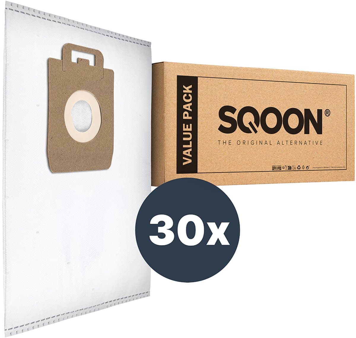 SQOON® Stofzuigerzakken geschikt voor Nilfisk Power & Select Series - Gelijk aan model: 128389187 - High Filtration voor optimale stofopname — afbeelding 1