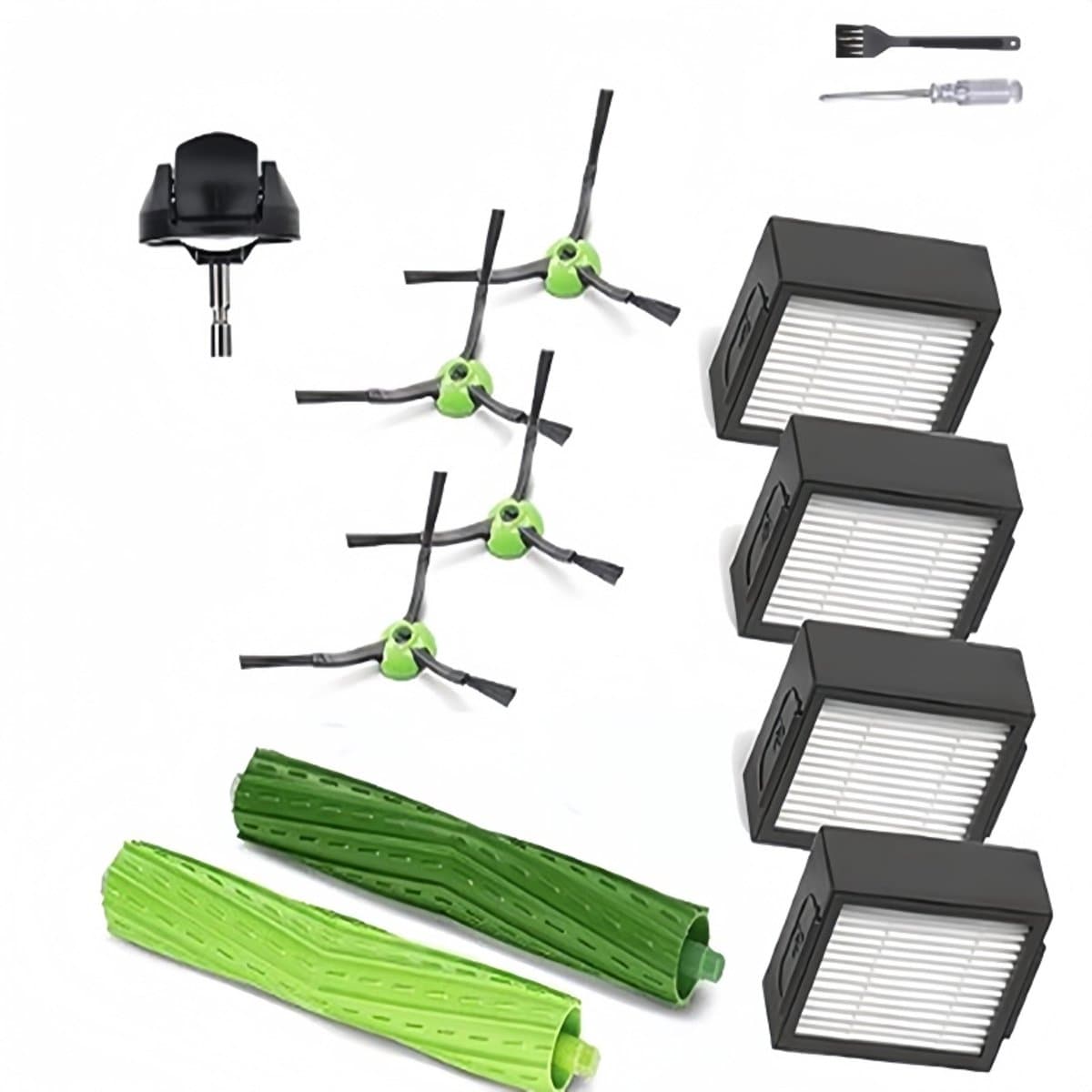 13-delige Accessoiresset - Geschikt voor iRobot Roomba J7 E5 E6 i7 - 2 Hoofdborstel, 4 Filters, 4 Zijborstels, 1 Voorwiel, 1 Reinigingsborstel, 1 Schroevendraaier - Reserveonderdelen — afbeelding 1