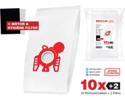 10x FJM 3D Stofzuigerzakken Geschikt voor Miele + Filter set - Hygiëne en Motor filter meegeleverd! Premium kwaliteit - Multi lagen - Anti Allergie -Geschikt voor o.a. Miele C2, C1, S6, S4, S6000, S4000, S700, S500, S300, S200