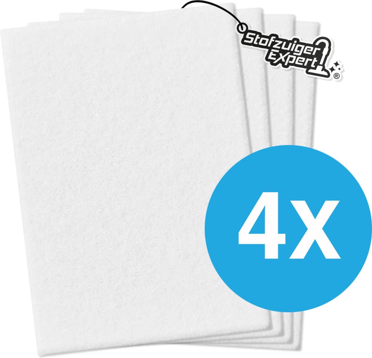 4x Universeel Micro / Hygiëne filter voor alle Stofzuigers - 4 stuks 200x125mm Kwaliteit Uitblaasfilter - O.a. geschikt voor Miele, Siemens, Philips, Bosch, Siemens, AEG, Electrolux etc. — afbeelding 1