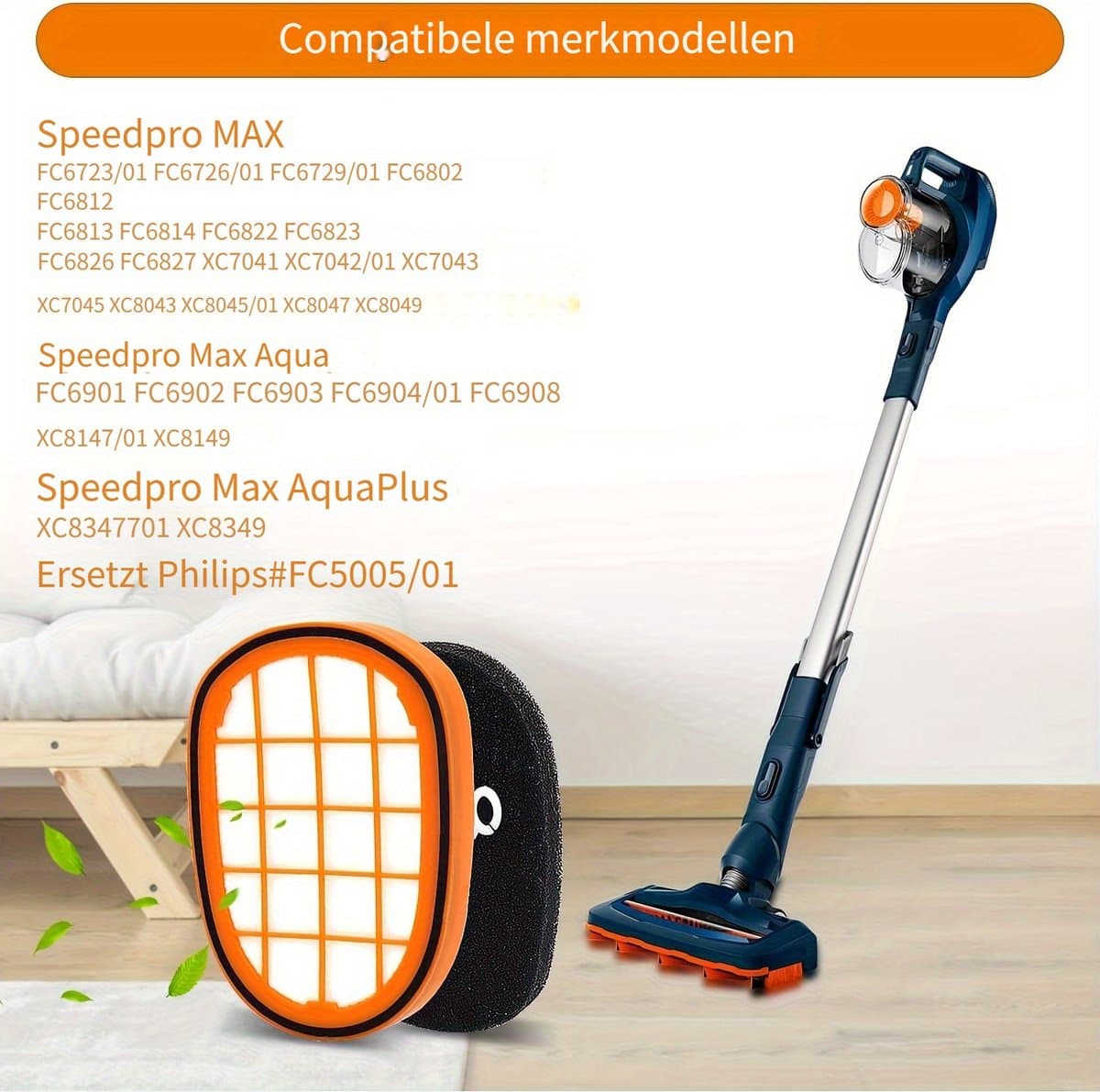 Dutchers® 6-delige Filtersset Geschikt voor Philips SpeedPro Max & Max Aqua series – Wasbare filters - HEPA13 stofzuigerfilter - Duurzaam — afbeelding 1