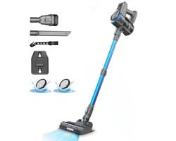Serolux® - Stofzuiger zonder zak - Stofzuigers - Stofzuiger draadloos - Stofzuiger voor thuis - Draadloze Rechtopstaande Handheld - Lichtgewicht Oplaadbare - Lithium Batterij - Blauw
