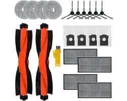 Geschikt voor Toepasbare accessoireset voor dreame L10s Pro Ultra Heat X30 Ultra Robotstofzuiger Vervangende onderdelen 20 verpakkingen 2 hoofdborstels, 4 filters, 6 zijborstels, 4 dweilen, 4 stofzakken