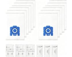 15 stuks - 12 stofzuigerzakken en 3 sets Filterkatoen - Voor Miele GN-stofzuigerzakken - geschikt voor Miele Classic C1, Complete C1/C2/C3, S2/S5/S8-serie