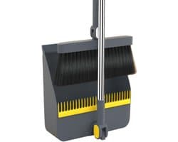 Stoffer en blikset - Veegset huishouden - Huishoudelijke schoonmaak - Lange steel roterend - 180 graden - Blauw