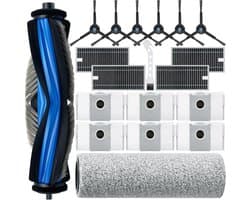 19-delige - 1 rubberen hoofdborstel, 1 dweilroller, 6 zijborstels, 4 HEPA-filters en 6 stofzuigerzakken - Voor ECOVACS DEEBOT X8 Pro Omni/ X8 Omni robotstofzuiger