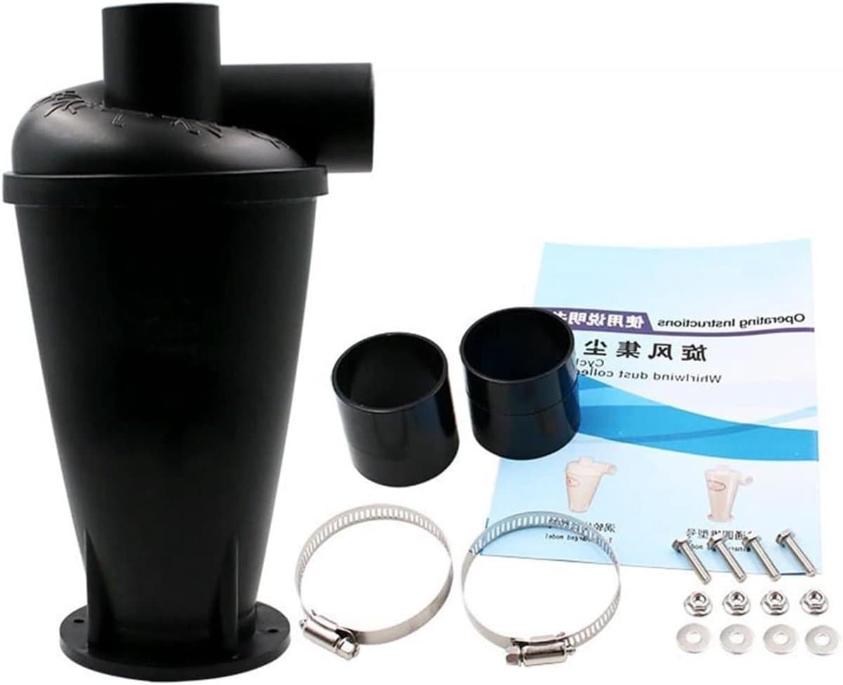 Dompelpomp Afscheider - Stof Vanger - Werkplaats Schoonhouden - Vangt 99% Stof - 115 x 320mm - Zwart — afbeelding 1