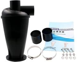 Dompelpomp Afscheider - Stof Vanger - Werkplaats Schoonhouden - Vangt 99% Stof - 115 x 320mm - Zwart