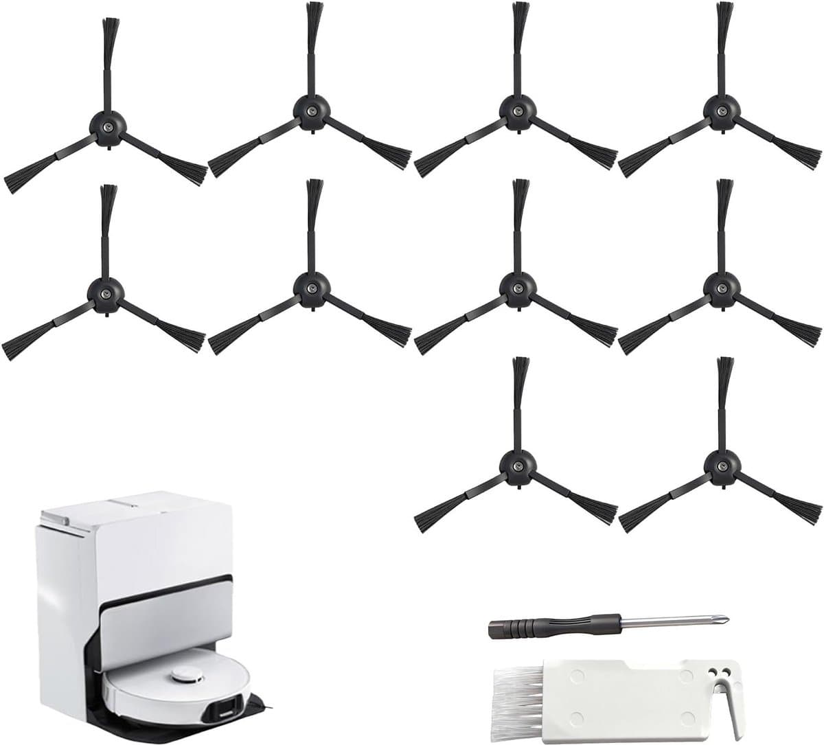 Zijborstels geschikt voor robotstofzuigers, nylon zijborstels voor optimale reiniging, vervangende borstels voor S8 MaxV Ultra, Q8 Max en S7 MaxV Ultra — afbeelding 1