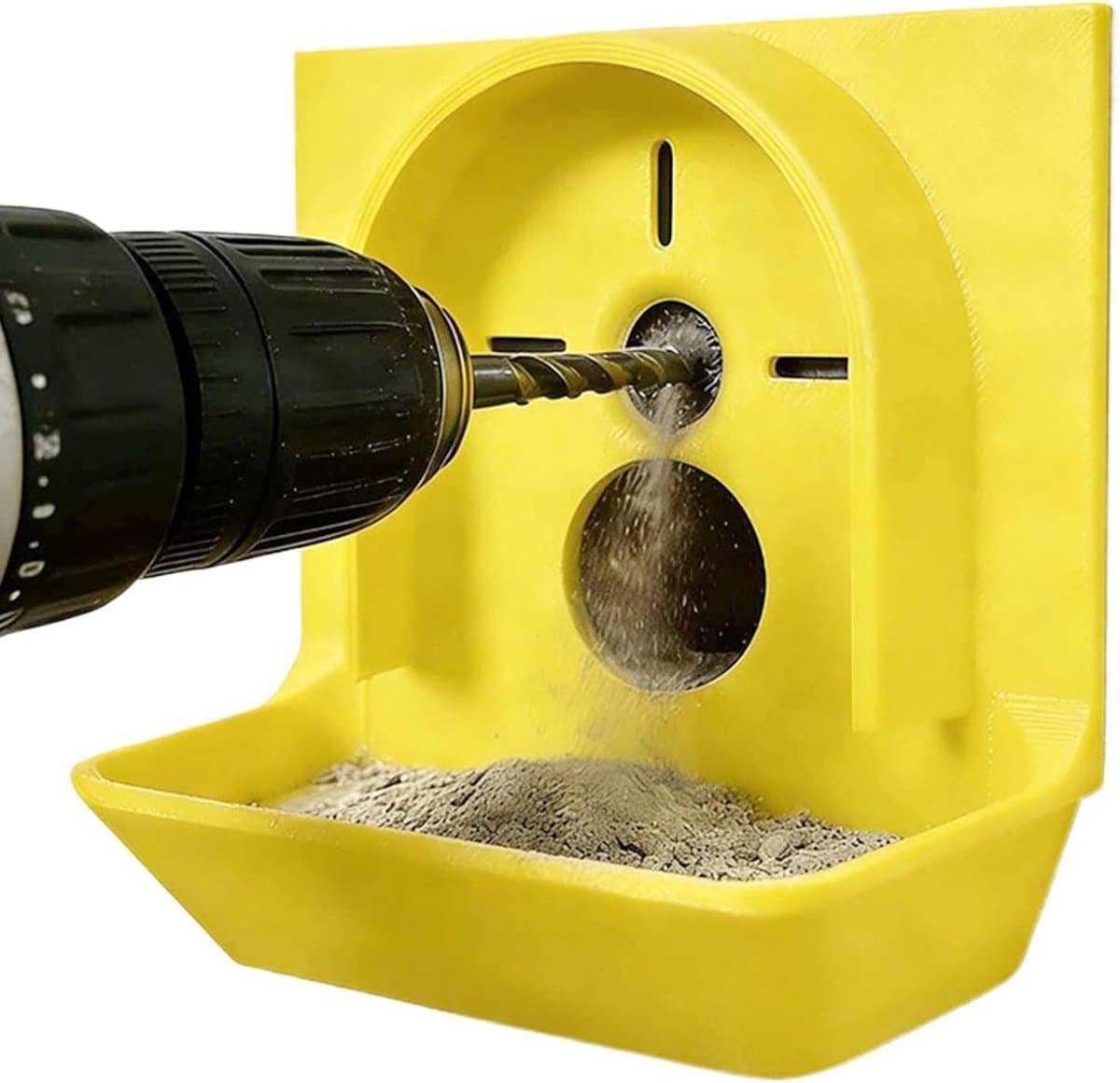 Stofvanger voor boren - Boorstofafscheider - Schoon boren - Snelle puinverzameling - 9x8x4cm - Geel — afbeelding 1