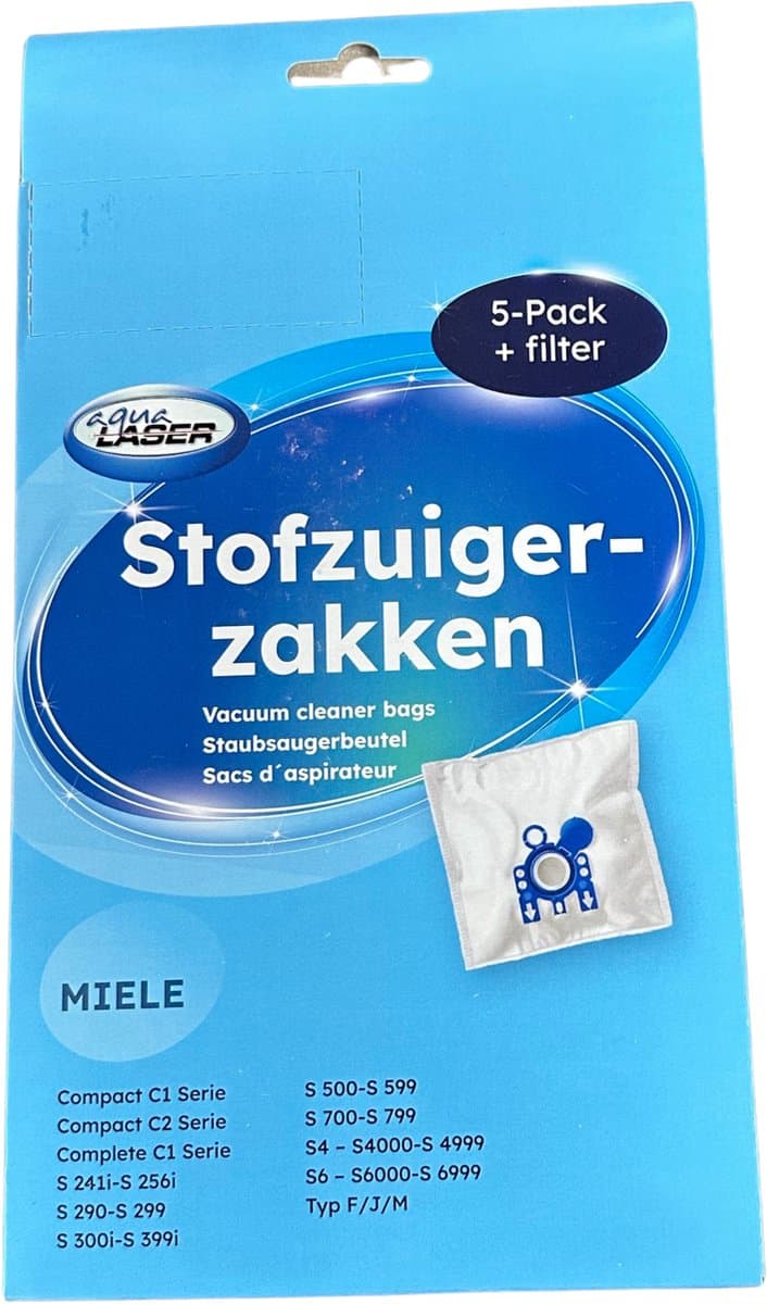 Aqua Laser Stofzuigerzakken - Set van 30 - Inclusief 6 filters - Geschikt voor Miele F/J/M/H — afbeelding 1