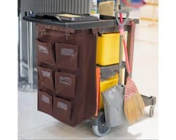 Schoonmaaktas - Waswagen zak - Afval verzamelen - Lekvrije opbergruimte - 85 cm - Koffie