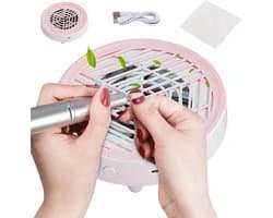 Nagelstof Afzuiger - Stille Extractor - Nagelverzorging Thuis - Directe Stofopvang - 17 x 15.8 cm - Wit