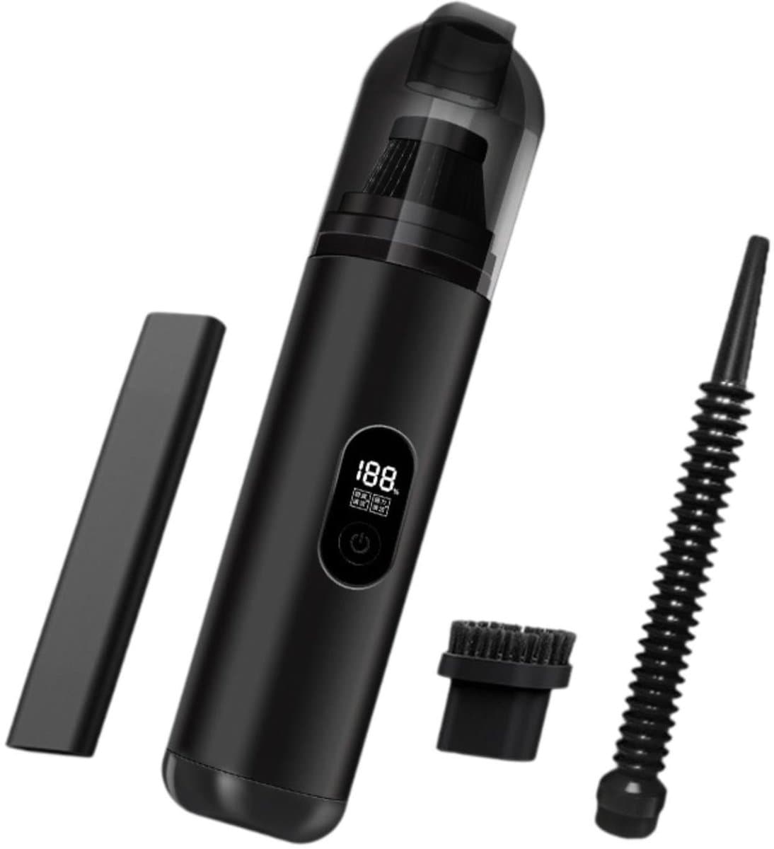 carmdering - Handstofzuiger - Draadloze Stofzuiger - Autostofzuiger - 60W, 9-10 KPA, 2 modi (25000/36000 rpm) - 26×6,5×6,5 cm - Incl. spleetmondstuk, borstel, blaasmondstuk - Licht, draagbaar, perfect voor thuis en onderweg — afbeelding 1