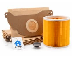 Kleanburg® - Geschikt voor Karcher - 10 Stofzuigerzakken - 1 Filter - WD2-serie - MV2-serie
