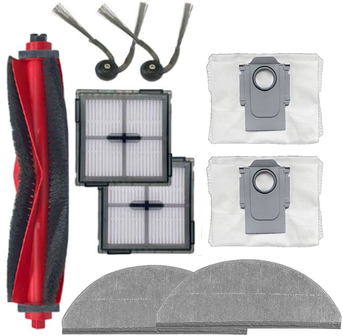 9-delige accessoirekit voor de Roborock Q10 S5/Q10 S5+ robotstofzuiger, inclusief 1 hoofdborstels, 2 dweilpads, 2 zijborstels, 2 HEPA-filters, 2 stofzakken — afbeelding 1