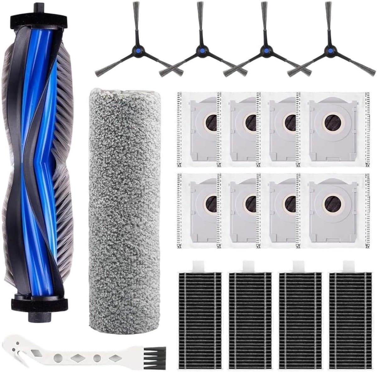 De 19-delige accessoirekit Geschikt voor de ECOVACS DEEBOT X8 Omni/X8 Pro Omni bevat een borstel, filter, stofzak, dweilrol en reserveonderdelen. — afbeelding 1