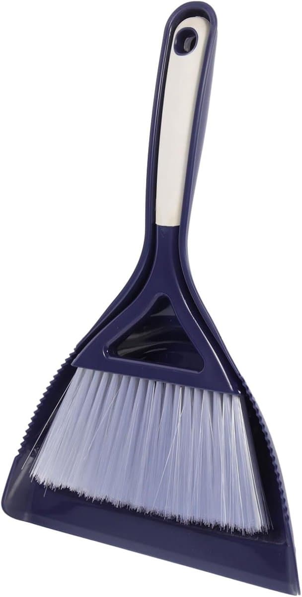 Bezem Stoffer Set - Mini Reinigingsset - Bureau Schoonmaken - Compact Ontwerp - 147 Gram - Blauw — afbeelding 1