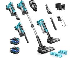 Accustofzuiger - Draadloze Stofzuiger - Efficiënt Schoonmaken - Krachtige Borstelloze Motor - 700 W - Zwart