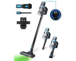 CleanWise Rita – Steelstofzuiger Draadloos met Kruimeldieffunctie – Zonder Zak op Accu – 30kPa Zuigkracht – Groene Laser – HEPA 14 Filter – Lichtgewicht 1,5 kg – Tot 60 Min Accuduur – Voor Huisdierharen – Nederlands Product