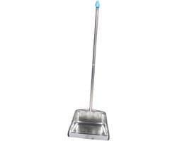 Standaard Stofpan - Grote Stoffer - Keuken Schoonmaken - Lange steel - 85 cm - Zilver