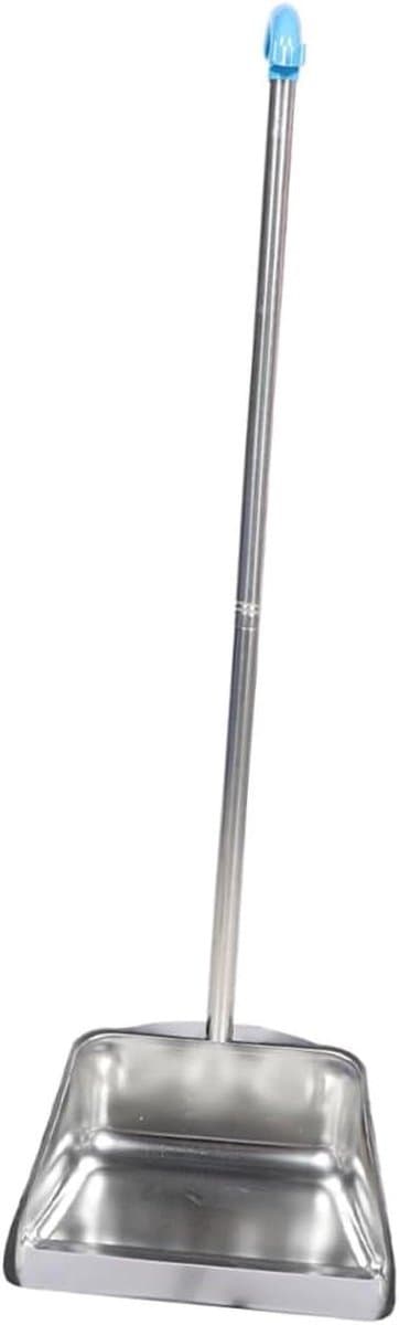 Standaard Stofpan - Grote Stoffer - Keuken Schoonmaken - Lange steel - 85 cm - Zilver — afbeelding 1