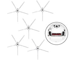 Allecto - Soft Glue Side Brushes - Vervangende Borstels - Wit - Geschikt voor Roborock S5 S6 S7 Q7 S8 - Hoogwaardige Kwaliteit