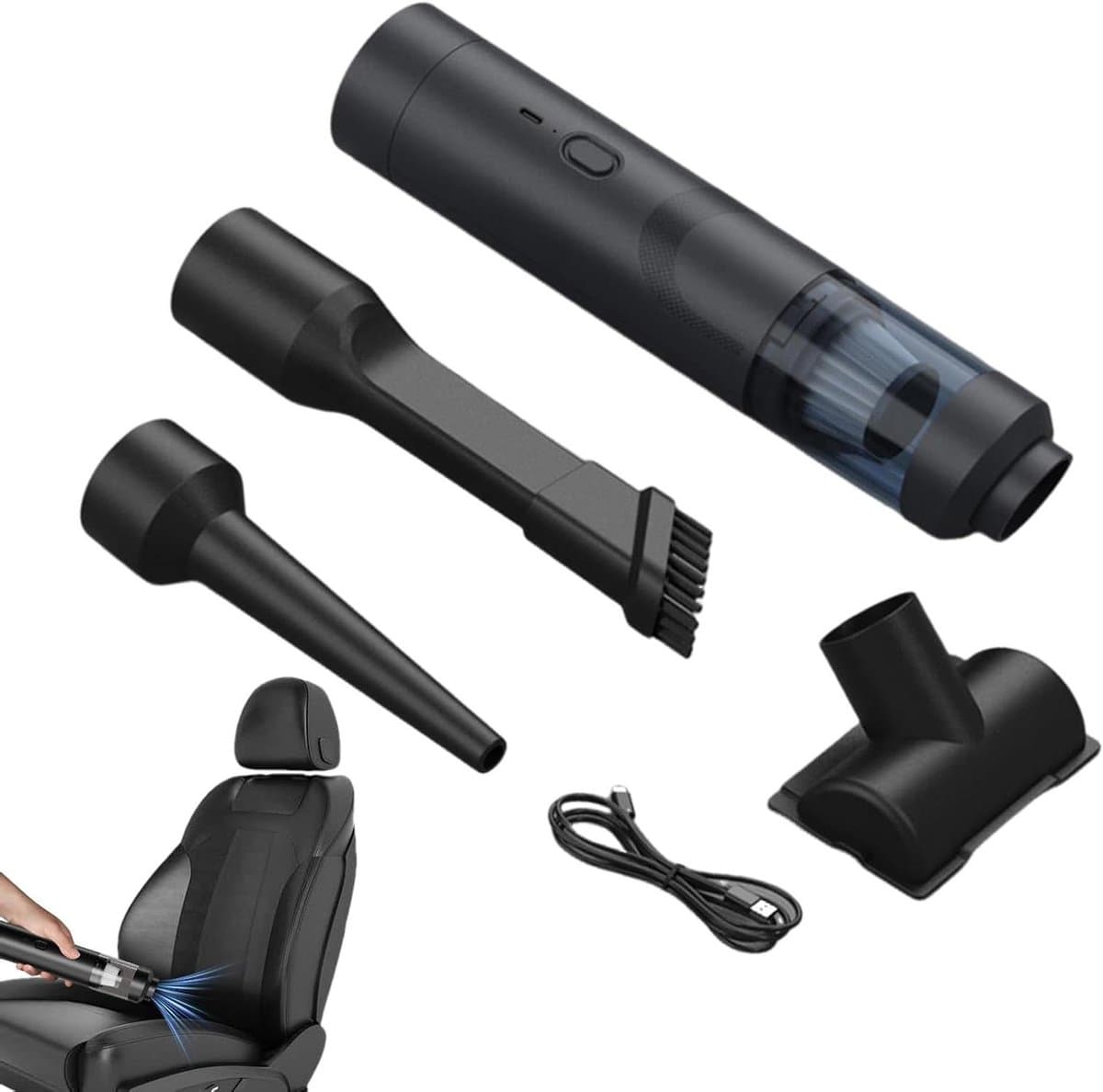 Draagbare Auto Stofzuiger - Hand Vacuüm - Snel Reinigen - 19 KPa Zuigkracht - 29.8 cm Lengte - Zwart — afbeelding 1