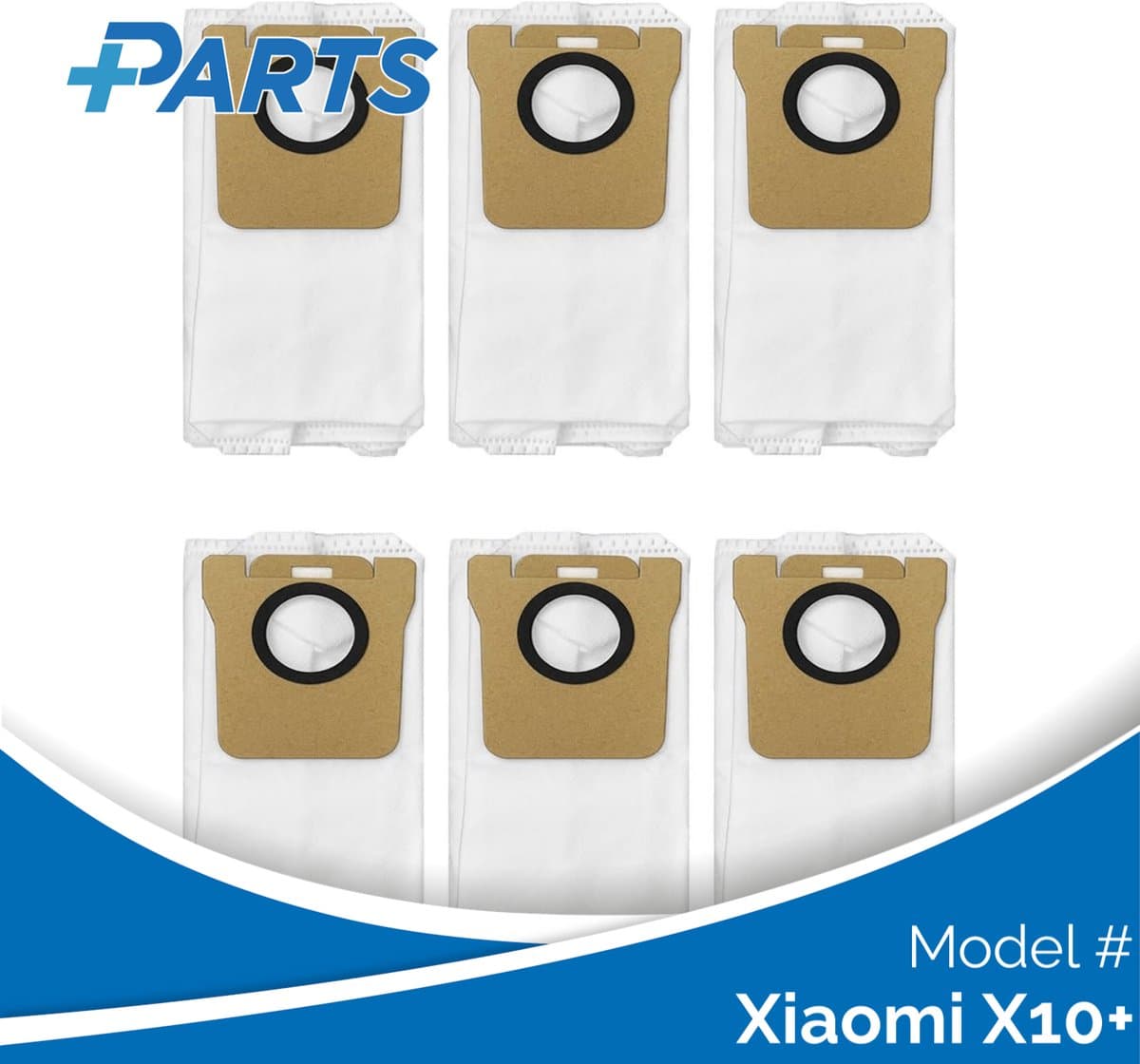 Xiaomi X10+ Stofzakken (6 Stuks, Plus.Parts® alternatief voor RDB3) — afbeelding 1