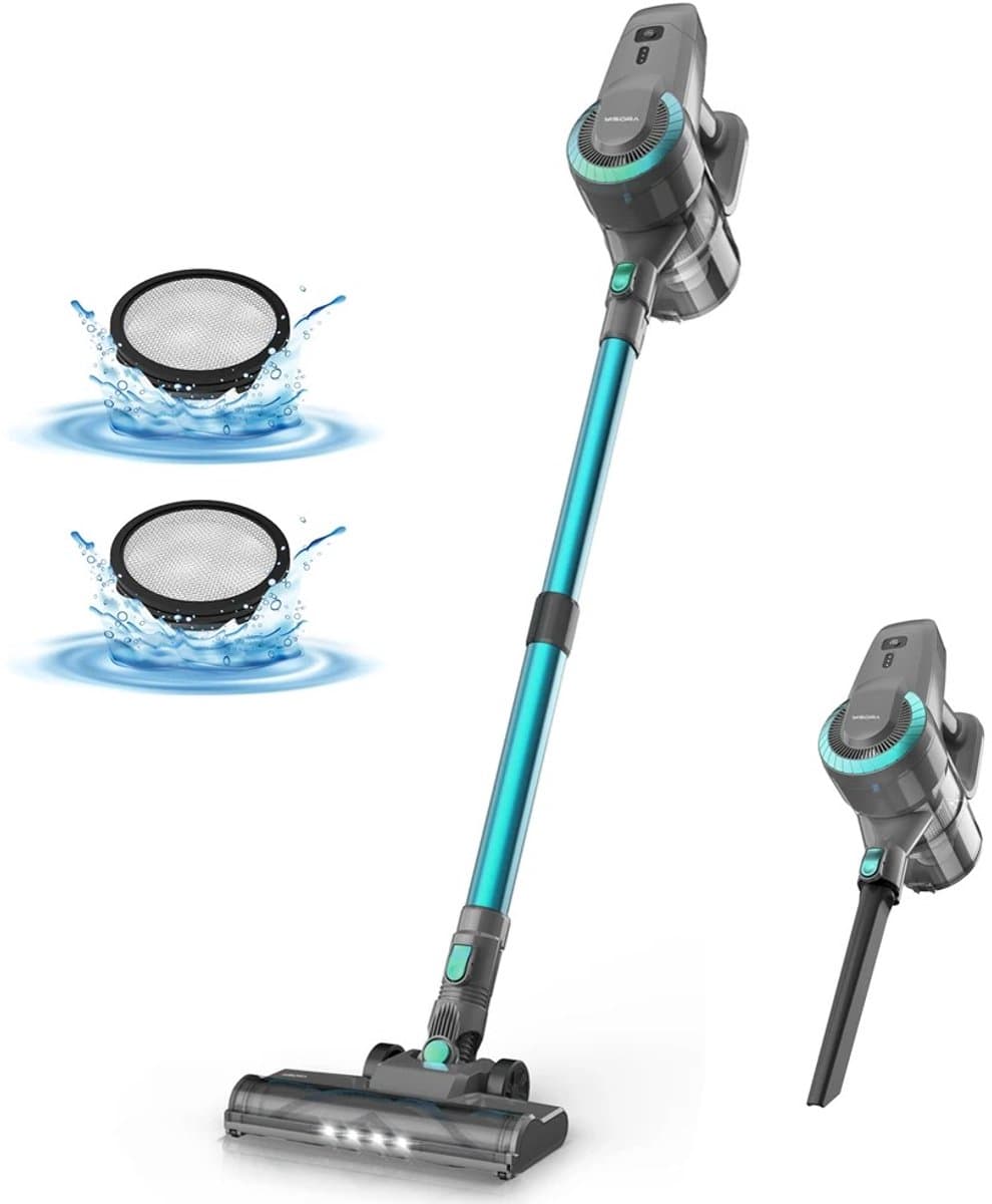 Snoerloze stofzuiger - Steelstofzuiger Draadloos - 20KPA - 2200 mAh Accu - 6 in 1 functies - Groen — afbeelding 1