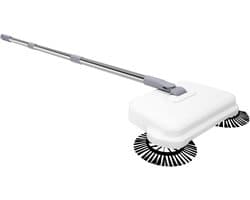 Handmatige Vloerveger - Stofverzamelaar - Snel Huis Schoonmaken - 360 graden Zwenkhoek - 33 cm breed - Wit