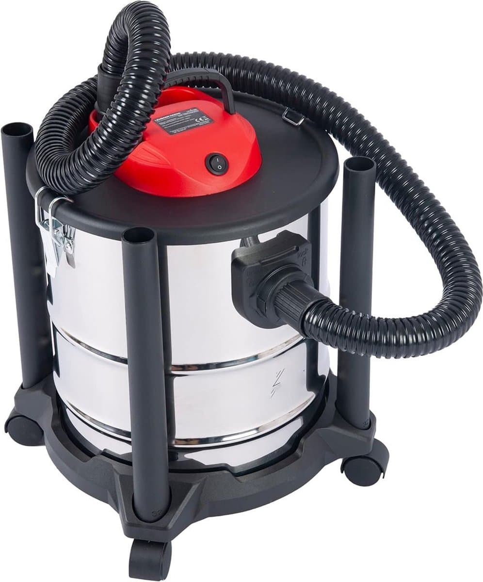 Aszuiger - As Stofzuiger 2000W – Asstofzuiger Met 20L RVS Tank voor Nat en Droog Zuigen – Asstofzuiger Op Wieltjes - Aszuiger Pelletkachel – Complete Set — afbeelding 1