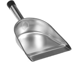 Stoffen Schop - Vuilblik Handvat - Huis Schoonmaken - Roestvrij Staal - 37 cm - Zwart