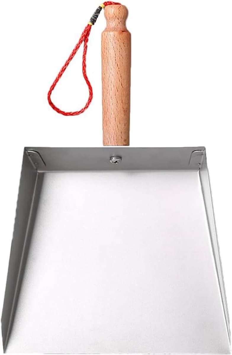 Kleine stofpan - Stoffertje - Efficiënt opruimen - Ergonomisch houten handvat - 115 x 14 cm - Zilver — afbeelding 1