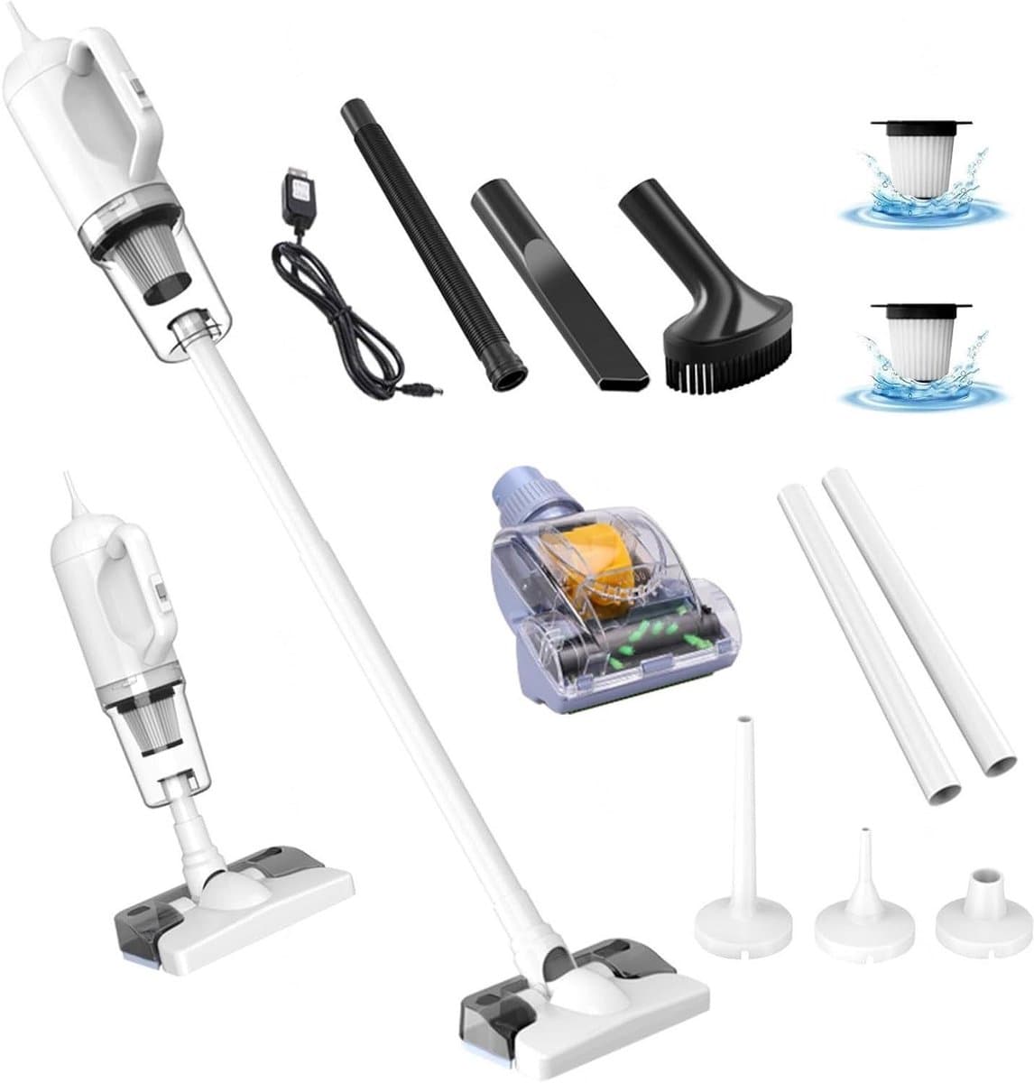 Steelstofzuiger met Dweilfunctie - Draadloze Zuiger - Vloeren Reinigen - 5-in-1 Functionaliteit - 200 ml Watertank - Grijs — afbeelding 1
