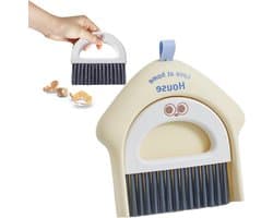 Bezem en Stofblik - Reinigingsset - Dagelijks schoonmaken - Compact opbergontwerp - 185x17cm - Geel