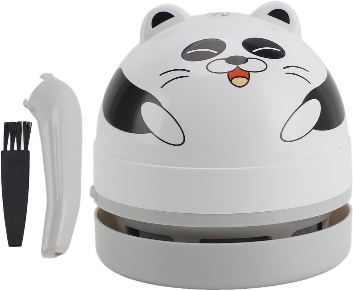 Mini Tafelstofzuiger - Bureau Stofzuiger - Bureau Opruimen - Verwijderbare Nozzle - 9 x 9 cm - Panda — afbeelding 1