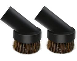 2-delige zwarte ronde stofborstel, 1,25 inch, stofzuigerslang 25 mm paardenhaar, Geschikt voor de meeste stofzuigeraccessoires