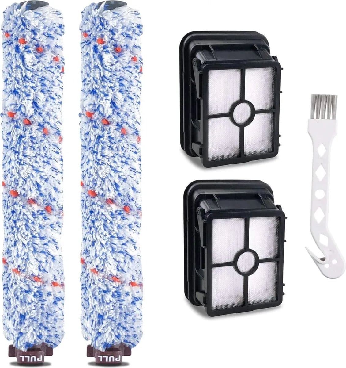 Vervangende borstels Geschikt voor 2 filters en 2 borstels Geschikt voor de BISSELL 17132 Crosswave 3-in-1 nat- en droogzuiger; vervangende filters Geschikt voor Bissell 2225n accessoires; reserveonderdelen — afbeelding 1