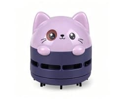 Mini Tafelstofzuiger met USB‑voeding, Draagbare Bureaustofzuiger voor Kantoor, Thuis, Computertoetsenborden en Klaslokalen (Paars)