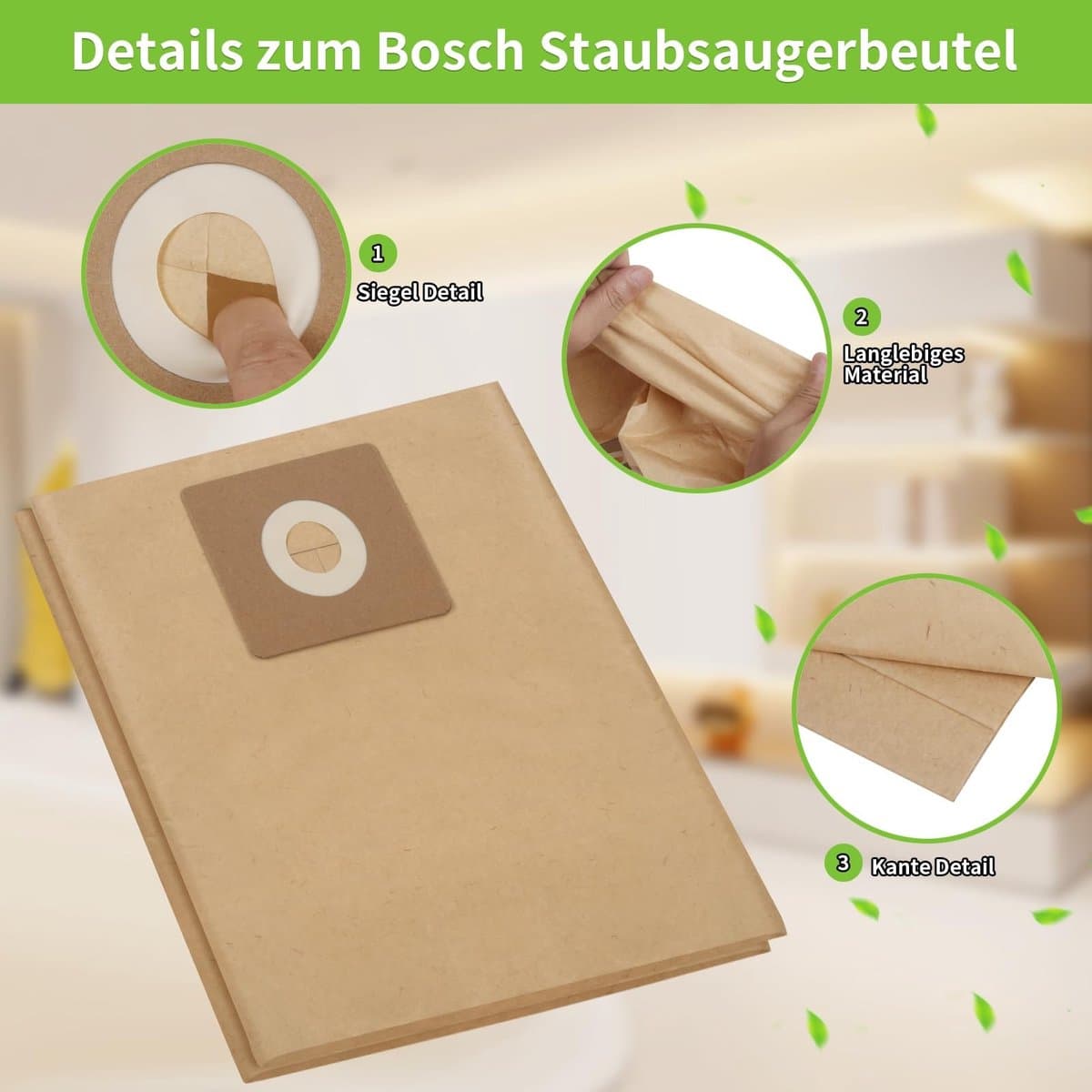Dailygoods- Filterzakken 15 Stuks - Papieren Zak - Accessoires voor Bosch Advancedvac 20 - Stofzuigerzakken - Hoge Kwaliteit - Efficiënte Filtratie — afbeelding 1