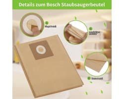 Dailygoods- Filterzakken 15 Stuks - Papieren Zak - Accessoires voor Bosch Advancedvac 20 - Stofzuigerzakken - Hoge Kwaliteit - Efficiënte Filtratie